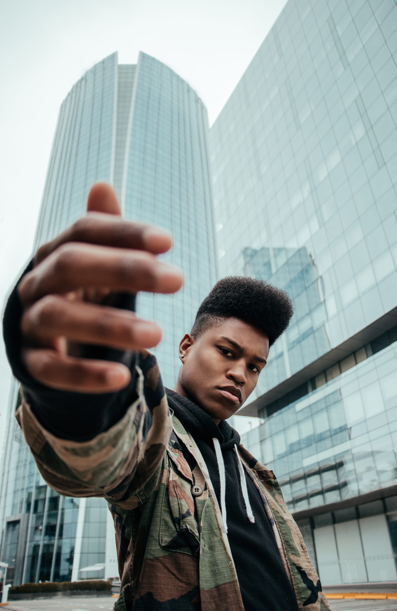 brown, smart Phone, mobile Phone, streetwear, urban Scene, young Adult, city, pose, confidence, casual Clothing, fashion, young Men, wearing, technology