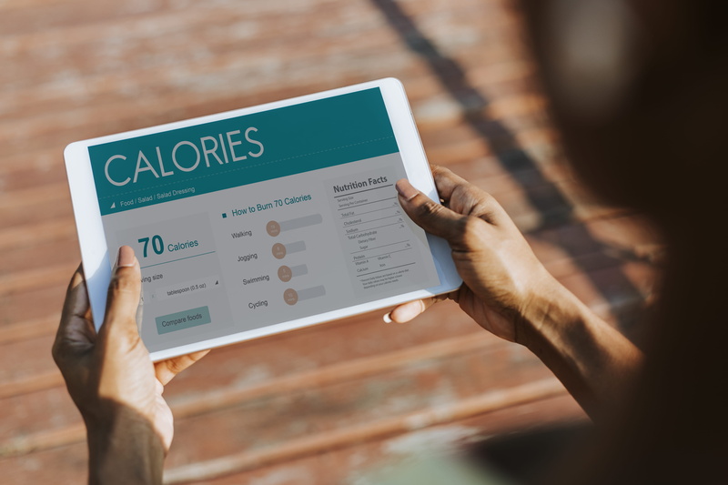 calorie intake, care, using, technology, text, leisure, blur, measurement, portable information device, digital device, digital, tablet, health, 4K, healthcare