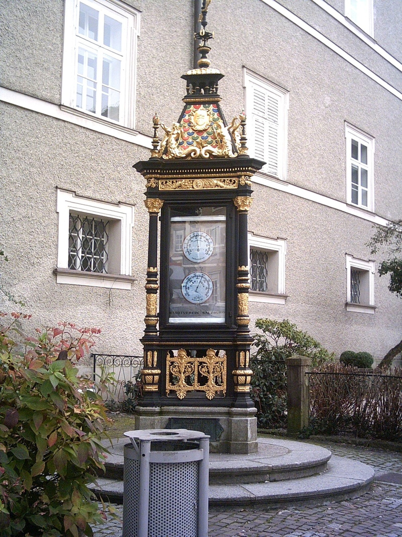 clock, time, no people, house, street, city, thermometer column, 1080P, electric lamp, wall - building feature, clock face, building exterior, art and craft