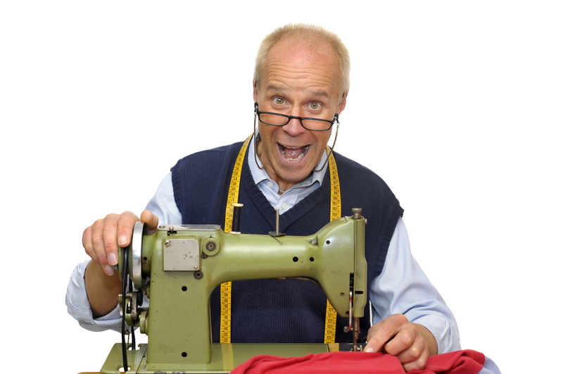 indoors, senior Adult, portrait, seamstress, work Tool, front view, isolated, thread, old-fashioned, white background, old, textile Industry, eyeglasses