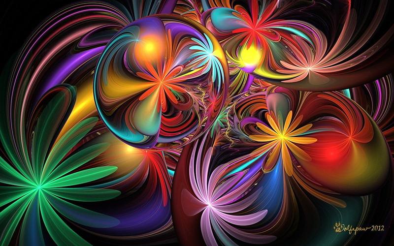 illuminated, glowing, Colorful, 720P, pattern, long exposure, backgrounds, Flower, full frame, indoors, Fractal, Abstract, psychedelic, night, arts culture and entertainment