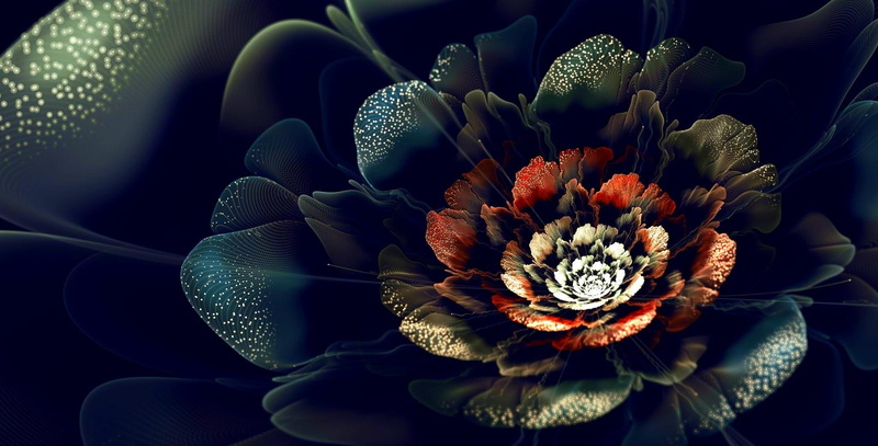 fractals, fractal, velvet, black, beautiful, rose, 1080P, fractal art, flower, 3d and abstract