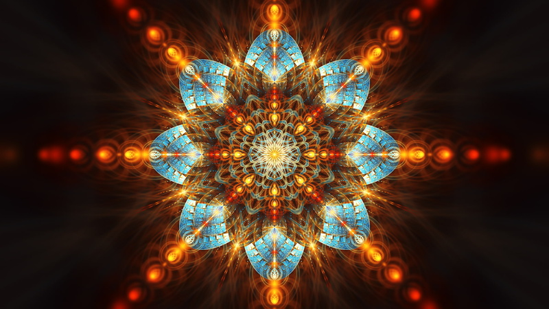 digital art, abstract, symmetry, fractal, fractal flowers, 1080P