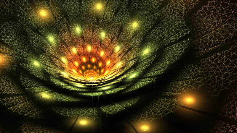 yellow, 3d, digital art, 4K, fractal art, flower, art, artwork, graphics, lighting, shine, glowing, glow