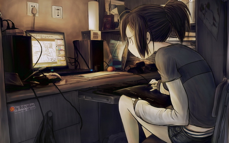 hd, characters, artwork, anime, original, 1080P, x, art, musume, recursive, oekaki