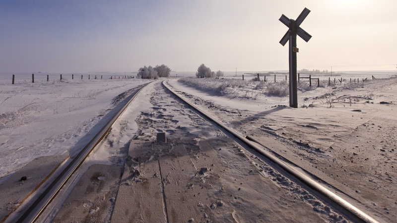 outdoors, belief, nature, sky, cold temperature, landscape, railway, environment, snow, transportation, religion, winter, railroad track, no people, cross