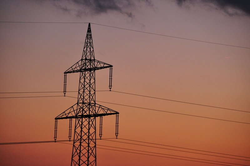 sky, power line, parallel, no people, outdoors, electrical equipment, connection, above, electricity pylon, low angle view, metal, nature, built structure