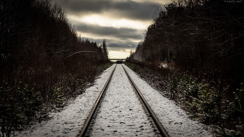 no people, 1080P, snow, rail transportation, direction, parallel, growth, nature, long, transportation, sky, the way forward, tree, outdoors, diminishing perspective