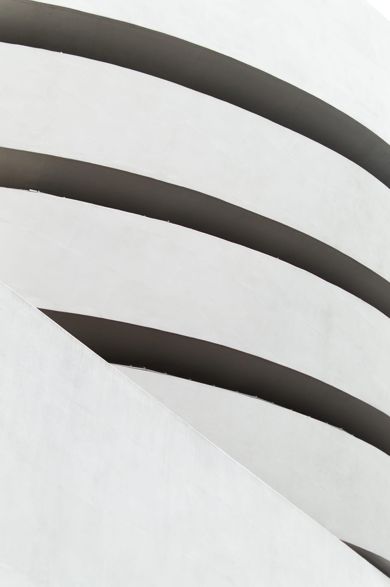 curve, guggenheim, indoors, metal, day, striped, built structure, close-up, pattern, parallel, full frame, downtown, concrete, museum, new york, architecture