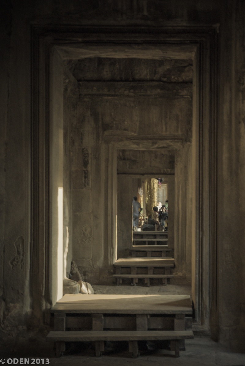 beautiful, angkor wat, day, incidental people, architectural column, illuminated, door, infinite, buildings, the past, stone, spirituality, history, religion