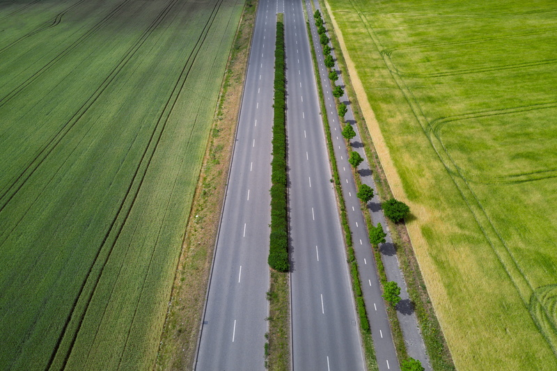 farm, road, environment, summer, growth, green color, day, aerial, agriculture, land, view, parallel, outdoors, 4K, high angle view, rural scene, plant