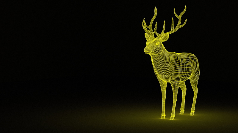 d, animal, standing, mammal, nature, christmas, illuminated, tree, vector, stag, illustration, one animal, deer, reindeer, backgrounds, silhouette, abstraction