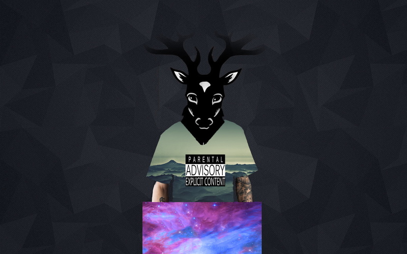 sky, 2K, sea, deer, tattoo, abstract, universe, space, black
