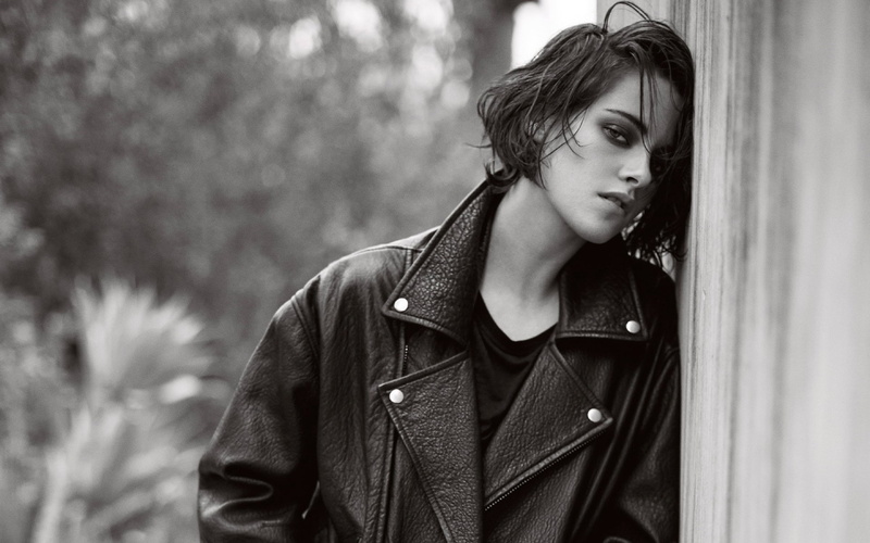 Actresses, Kristen Stewart, 1080P, Brunette, Black and White, Actress, American