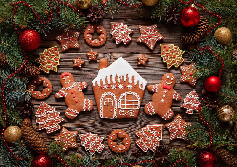 celebration, assorted, shape, table, 4K, color, christmas tree, sweet food, New Year, Merry, holiday, Christmas, Xmas, indoors, cookies, food and drink
