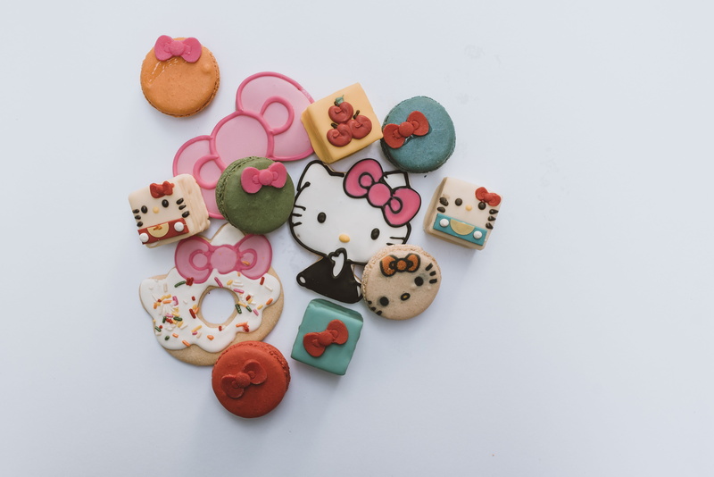 styled, studio shot, kitty, text, high angle view, creativity, gingerbread, pittsburgh, still life, dessert, ornament, brooch, directly above, heart shape