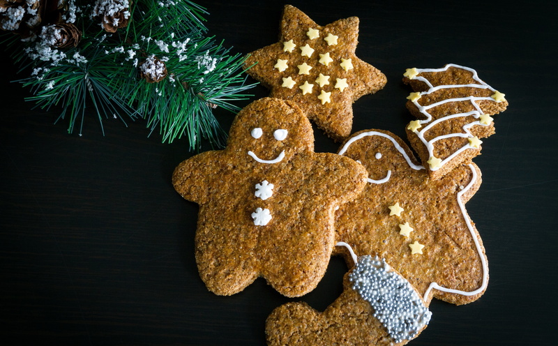 Xmas, gingerbreadstar, gingerbreadtree, cute, Background, 2017, Tasty, Winter, Happy, GingerbreadMan, man, Celebration, Sweets, Christmas, dessert, firtreebranch