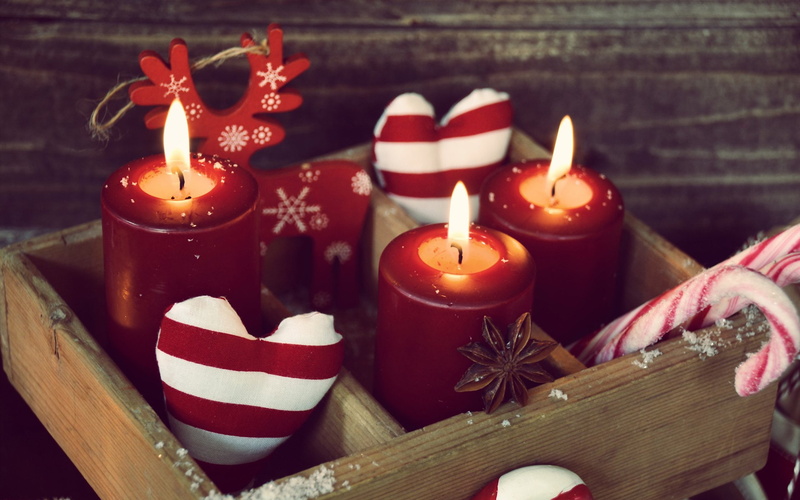 Holiday, Christmas, Candy Cane, 1080P, Candle