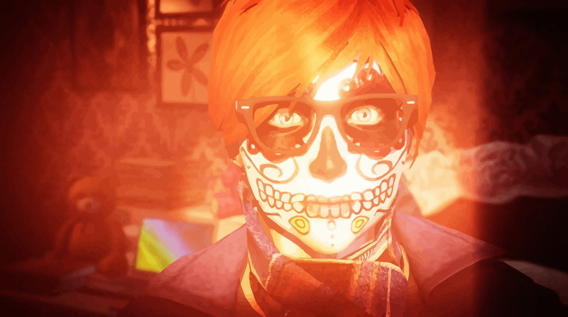 dark, Mexican, spooky, front view, human body part, looking at camera, evil, disguise, halloween, close-up, indoors, people, mask, fear, celebration, mask - disguise