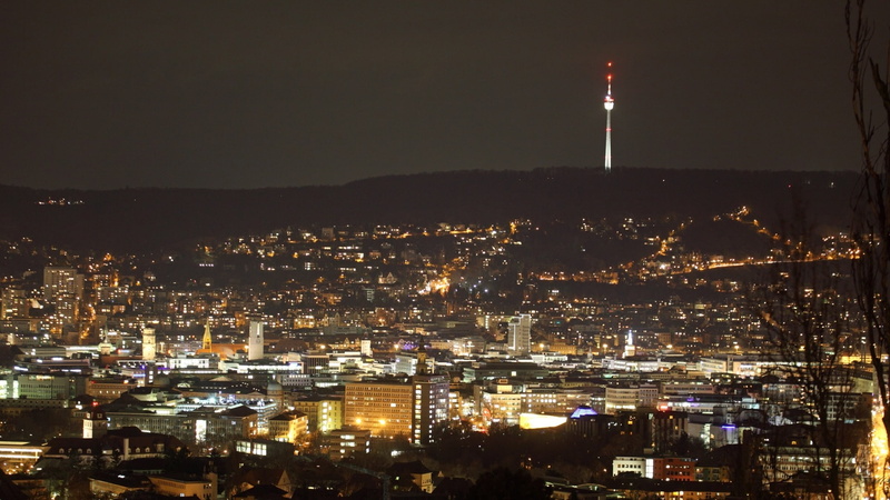 alemania, 1080P, ciudad, stuttgart, europa, noche
