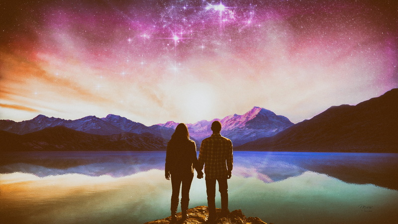 shirt, lake, love, outdoors, couple - relationship, white, beauty in nature, people, long, couple, sleeved, men, landscape, rear view, adult, heterosexual couple
