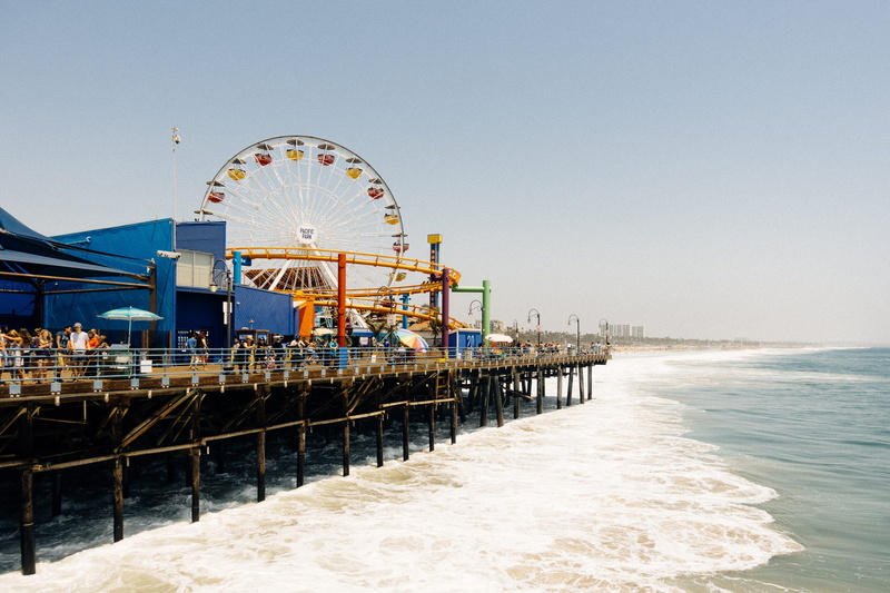 outdoors, no people, architecture, ferris wheel, united states, pacific park, clear sky, santa monica, arts culture and entertainment, amusement park, pier