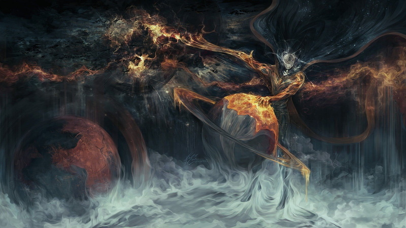 planet, animals in the wild, animal wildlife, burning, undersea, mist, digital art, sea, animal themes, marine, invertebrate, sea life, cape