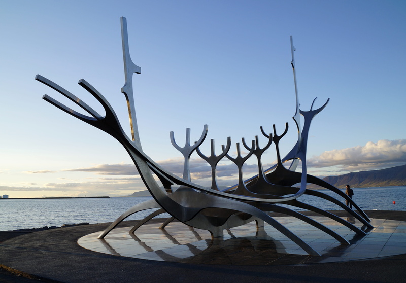 Iceland, Reykjavik, animal, sky, no people, anchor - vessel part, idyllic, horizon, tranquility, day, metal, outdoors, sculpture, scenics - nature, beach