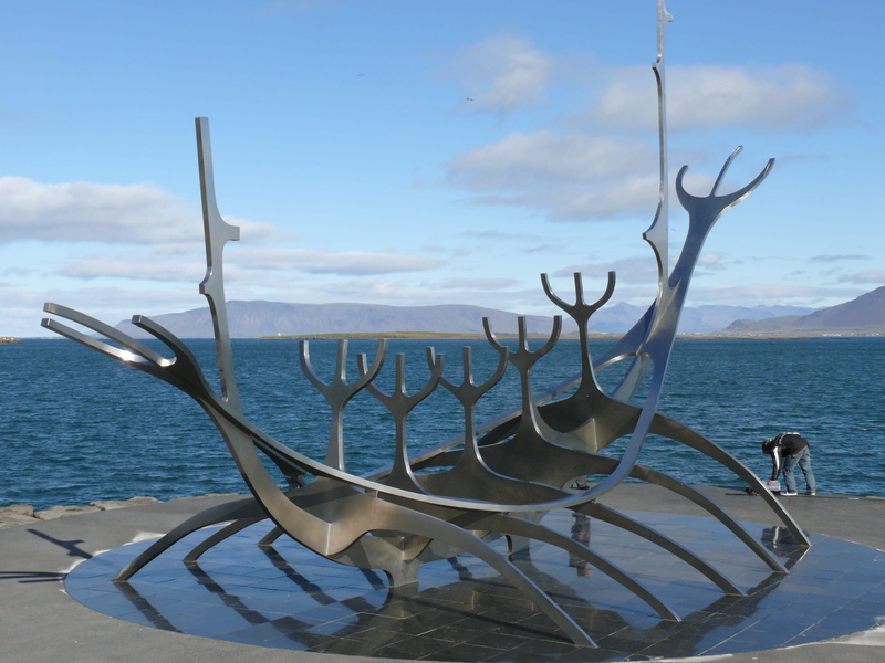 Viking, Reykjavik, ship, no people, beauty in nature, sky, horizon over water, sculpture, water, sea, land, scenics - nature, art, 2K, horizon, viking ship