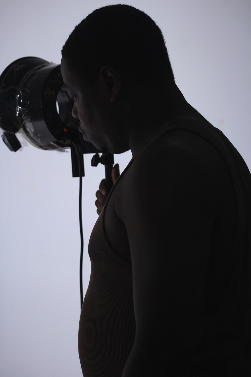 adult, portrait, men, strobe, shadow, light, photography, man, camera, young men, workplace, leisure activity, creative, indoors, one person, set up, space