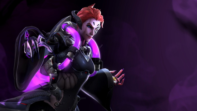 young women, black background, purple, glamour, clothing, beautiful woman, women, 1080P, music, performance, Video Game, one person, Overwatch, indoors