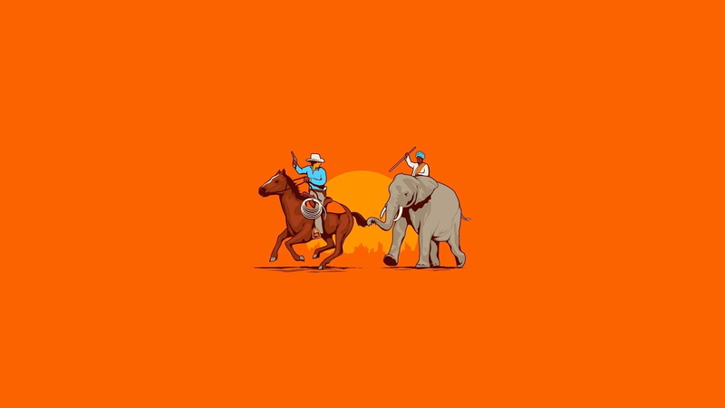 horses, solid, elephants, 1080P, Abstract, simple, hd, art, simplistic, animals, wallpape, x, minimalistic, cowboys, indians