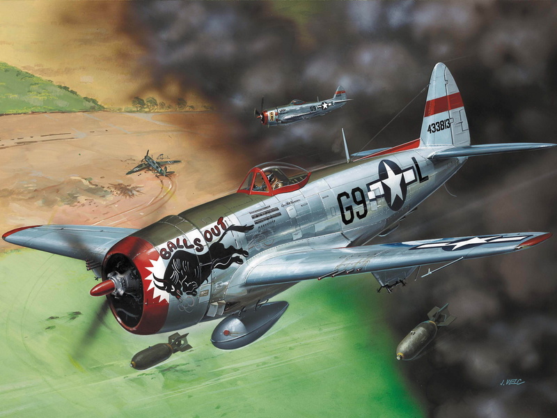 Heavy fighter, Jug, art, T-bolt, USAF, P-47D-30, Republic, fighter-bomber, Thunderbolt, WW2, 2K