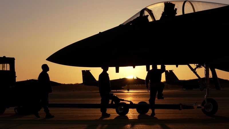 jets, military, military aircraft, aircraft, sunlight, airplane, silhouette, F15 Eagle, 1080P, sky