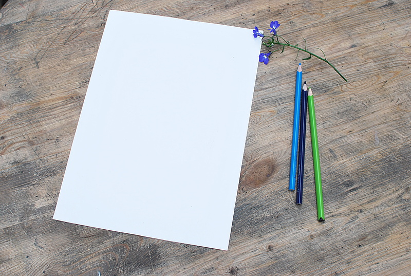 notebook, blank, creativity, to draw, design, white card, paper, table, simplicity, close-up, writing instrument, indoors, 2K, high angle view, the background
