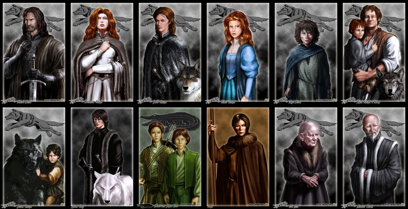 Bran Stark, Robb Stark, Sansa Stark, Jojen Reed, Hodor (Game of Thrones), Catelyn Stark, Eddard Stark, 2K, Meera Reed, A Song Of Ice And Fire, Rickon Stark