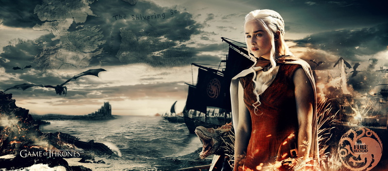 Game of Thrones, A Song of Ice and Fire, dragon, queen, boat, sea, Daenerys Targaryen, 5K, war, tv series, map, Targaryen