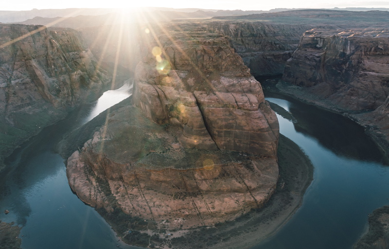tranquil scene, reflection, rock formation, powell, canyon, nature, horseshoebend, scenics - nature, outdoors, rock, non-urban scene, day, no people, bend