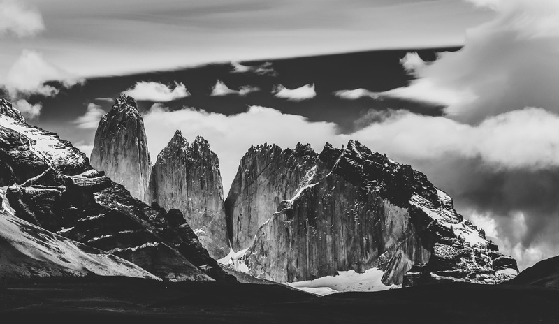 nature, beauty in nature, outside, black and white, rock formation, 5K, snowcapped mountain, photo, water, formations, no people, environment, travel