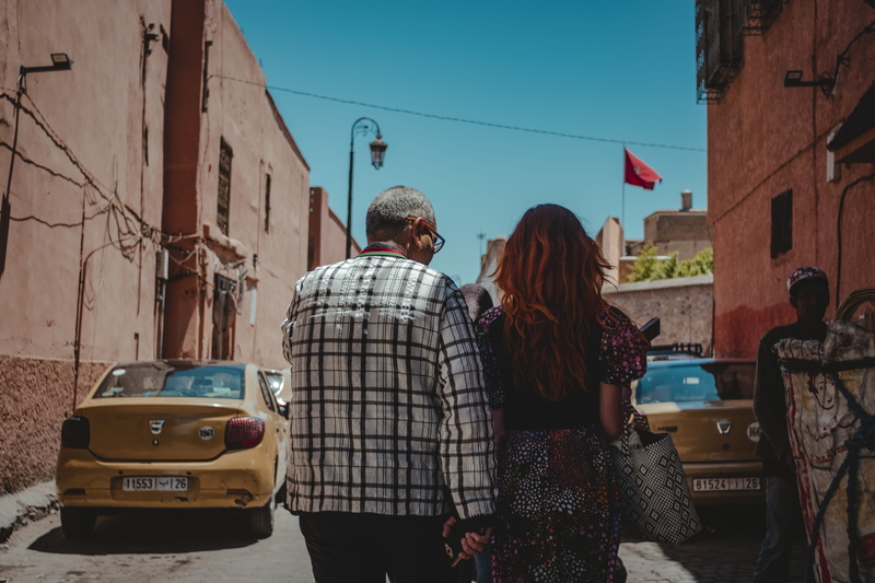 portrait, person, facing, young women, man, city, arm around, alley, walking, sedan, architecture, men, bonding, 5K, suv, rear view, two people, automobile