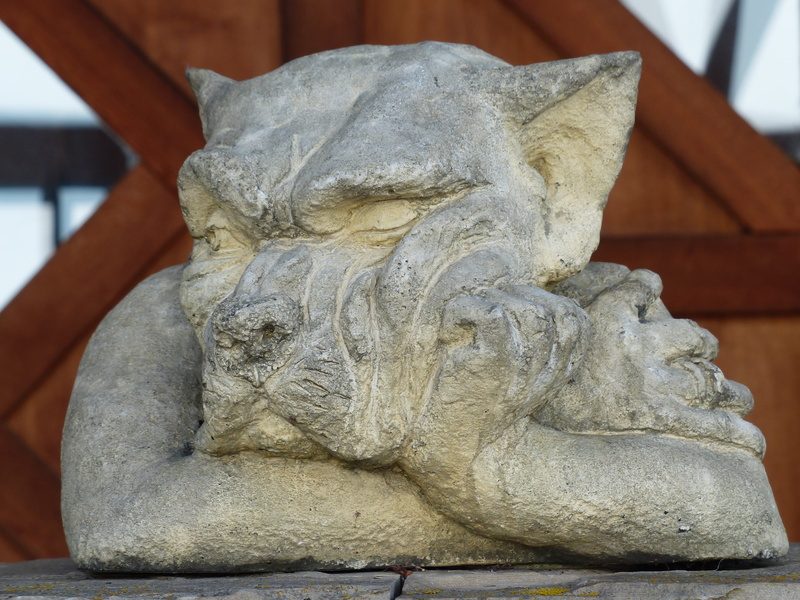 stone figure, carving - craft product, art and craft, view, stone, 4K, sullen, garden statue, gray, craft, sculpture, spirituality, male likeness, architecture