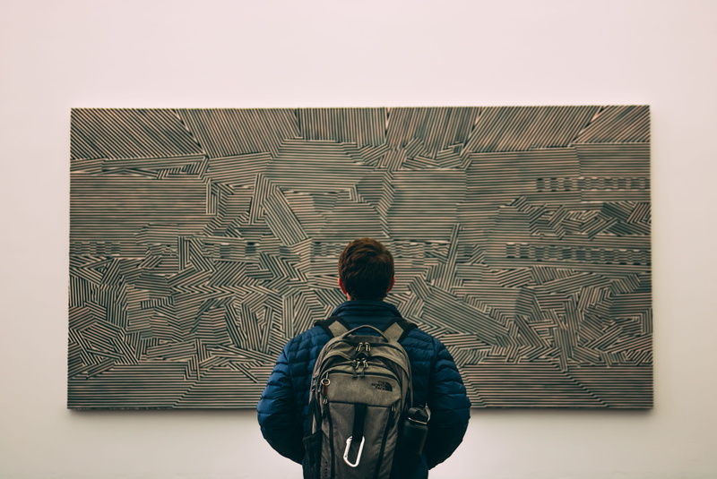 wall - building feature, 5K, thought, chicago cultural center, paint, provoke, childhood, rear view, built structure, real people, three quarter length