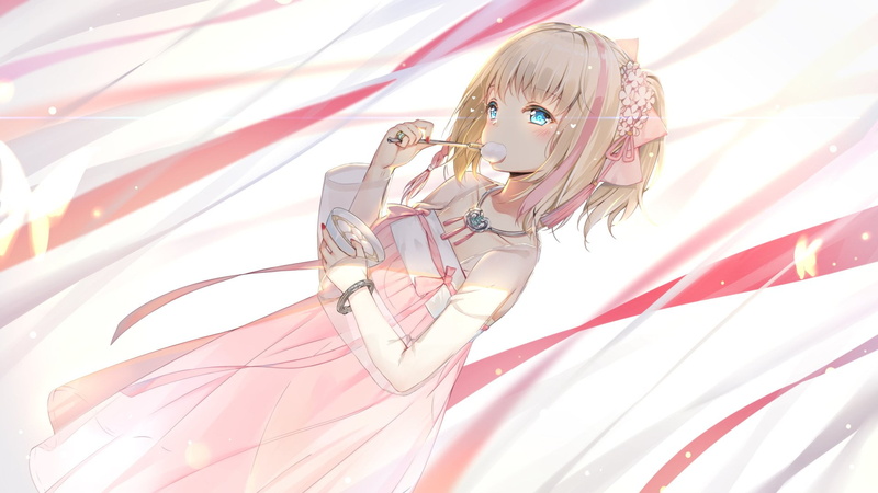 digital composite, hairstyle, pattern, Dress, fashion, 1080P, Blonde, sunlight, textile, Richmond (Azur Lane), indoors, nature, Girl, red, Aqua Eyes, Azur Lane