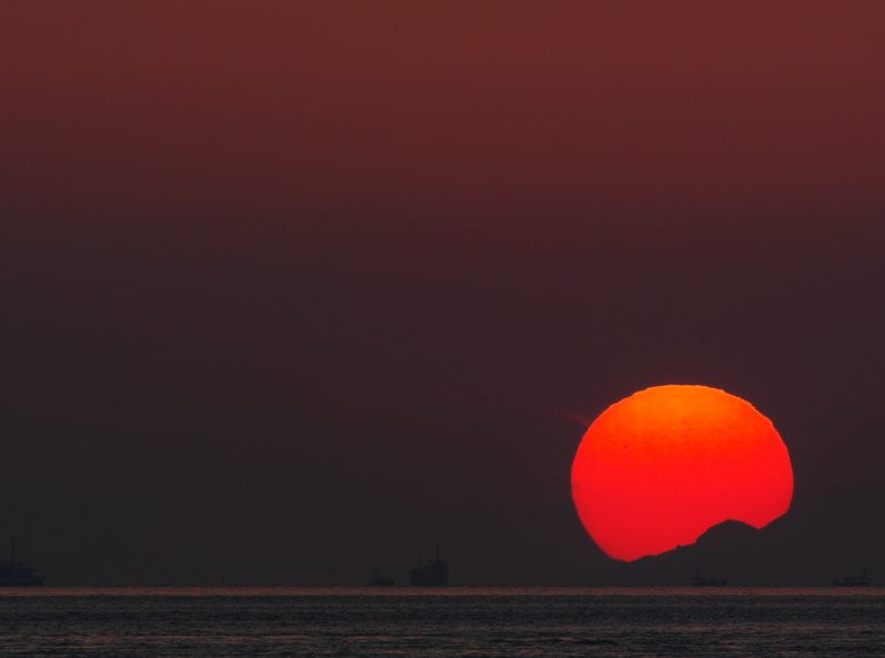 Boat, merrill, Ship, Park, no people, circle, Sunset, 300mm, geometric shape, red, idyllic, scenics - nature, shape, foveon, 4K, tc2xex, Sun and Sky, Nature