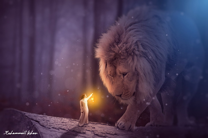 fantasy art, fantasy girl, photo manipulation, lion, women, magic, 720P, MohammadKhan