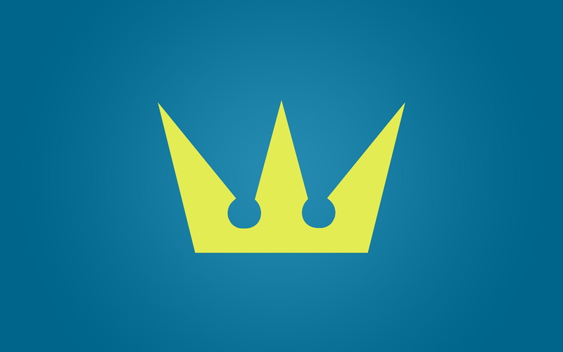 anime, Kingdom Hearts, minimalism, 720P, blue, yellow, video games, crown