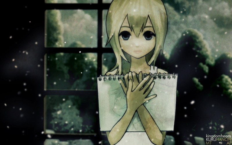 anime, creativity, fear, illustration, skeleton, art and craft, beige, sculpture, Namine (Kingdom Hearts), horror, Kingdom Hearts, girl, window, focus on foreground