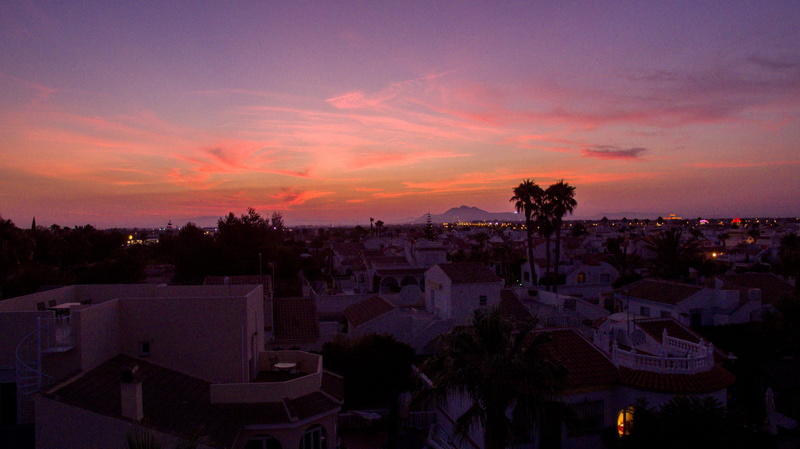 no people, passion, drone, dusk, spain, high angle view, aerial, grain, palm tree, phantom, town, love, los alcázares, house, cloud - sky, tree, 4K, city