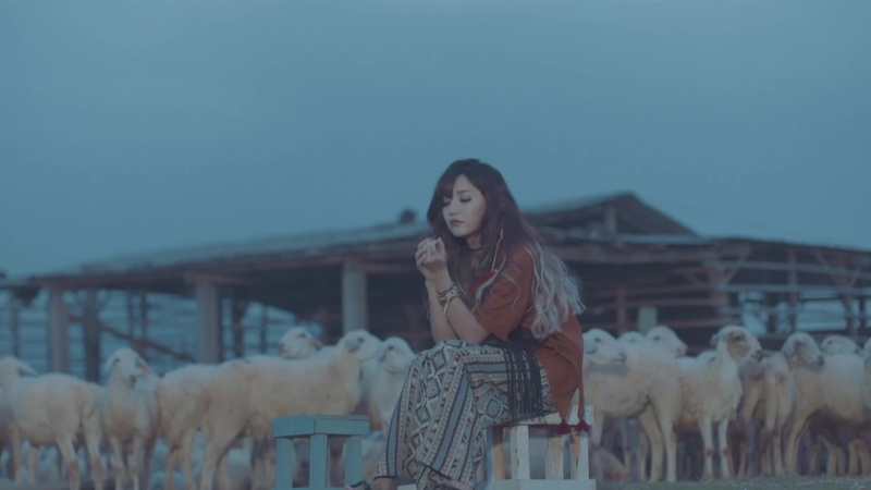 sitting, hairstyle, standing, contemplation, beautiful woman, young women, Bich Phuong singer, lifestyles, herd, sky, hair, real people, looking at camera