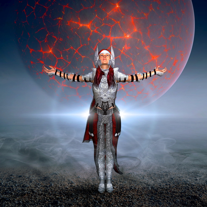 futuristic, spreading, one person, beautiful, photo manipulation, mysticism, mood, mystery, armor, nature, 2K, amazone, fantasy, figure, fairy tales